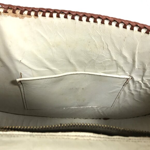 Vintage 70s Tooled Leather Shoulder Bag Hibiscus Floral - Picture 13 of 16